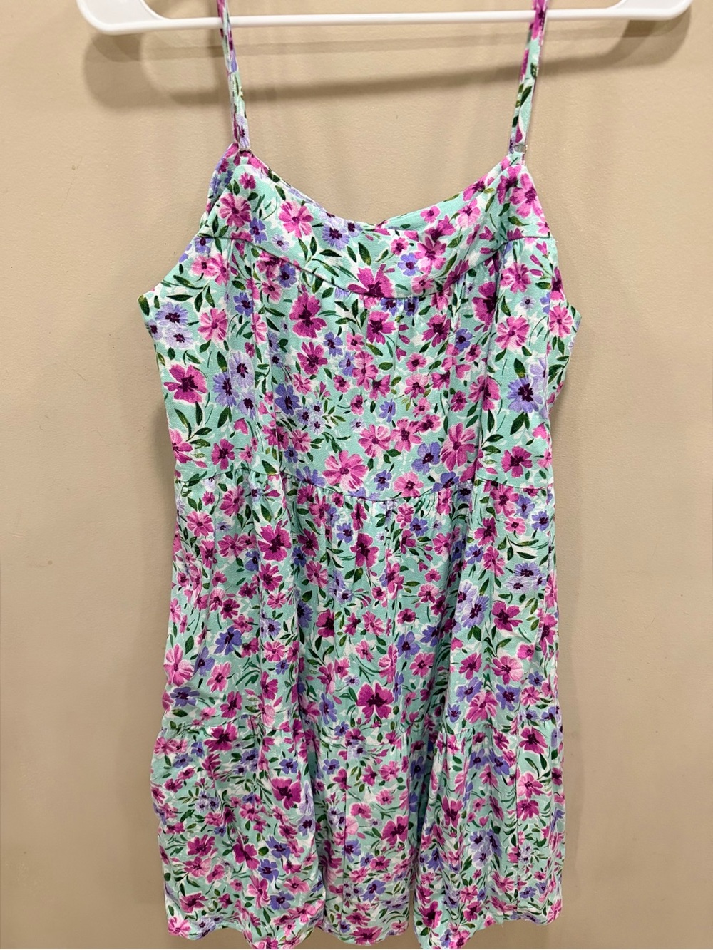 GILLI Floral Mini Dress Green & Pink Size Small Like New